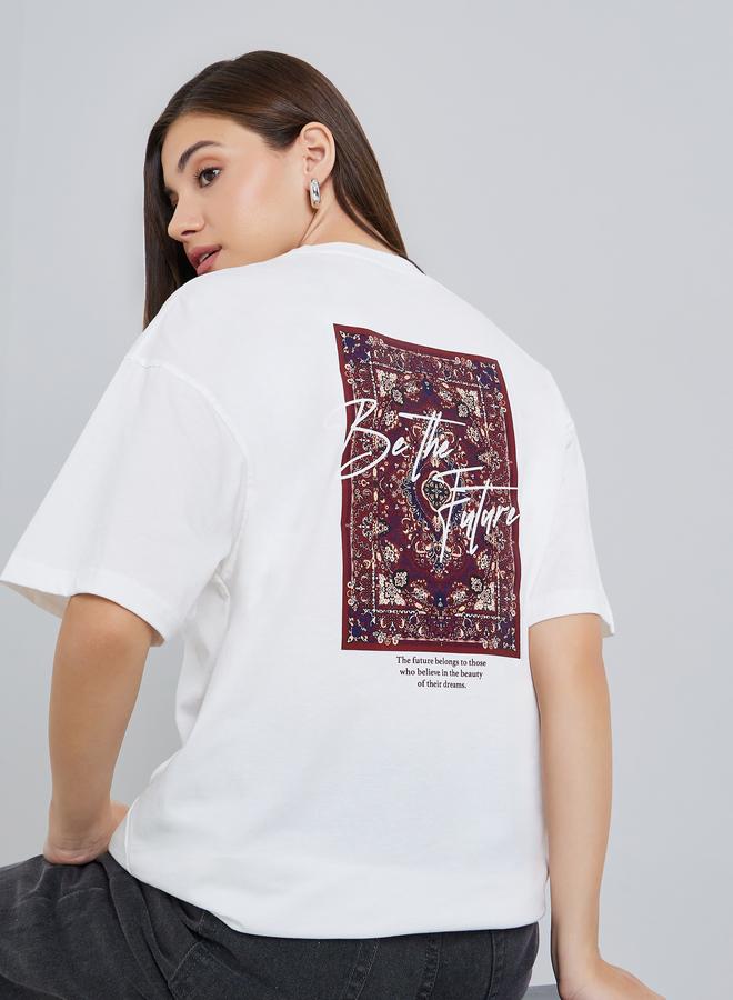 Styli Women Oversized Graphic Print T-Shirt - Image 1